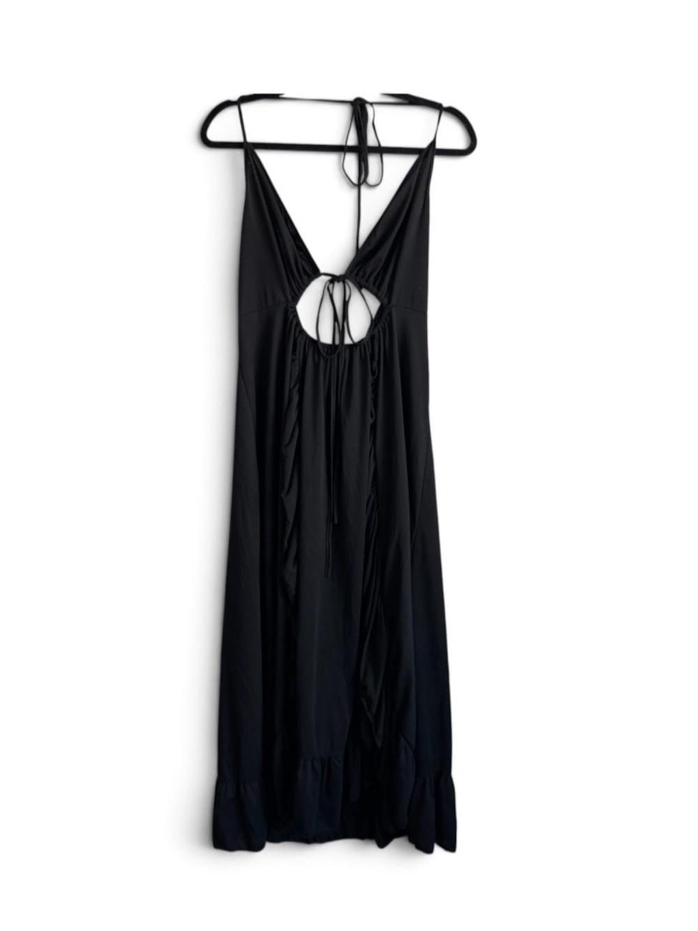 Breezaya SHEIN Curve Black Halter Maxi Dress Cutout Ruched Plus Size 2XL NWOT